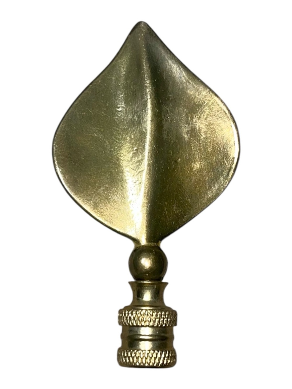 Brass Spade Leaf Lamp Shade Finial – 3.5” Tall